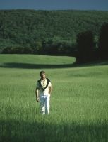 Appreciating creation and the Creator walking and meditating in a field.