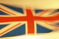 Blurry British flag waving photo