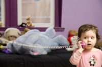 Child listening on phone