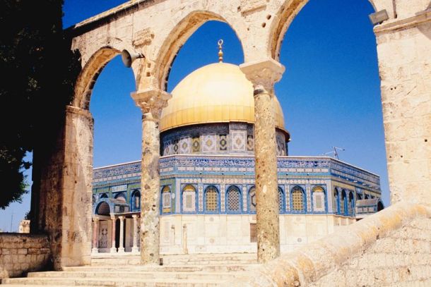 Dome of the Rock on the Temple Mount in Jerusalem, center of conflict in the Middle East