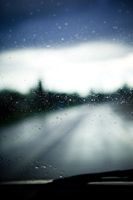 Driving in heavy rain photo