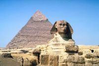 Egypt: Sphinx and pyramid photo