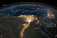 Egypt and Middle East at night (NASA photo from the CIA World Factbook).