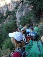 Group gazes into the Grand Canyon