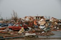 Joplin, Missouri, damage from tornado on May 22, 2011 (KOMU News photo from Wikimedia Commons).