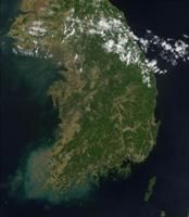 Korean Peninsula from space (NASA photo from CIA World Factbook)