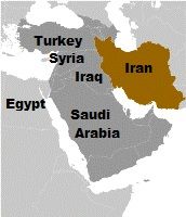 Middle East map from the CIA World Factbook modified
