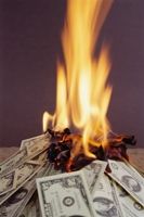 Photo of money burning