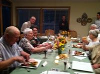 Guests enjoying special Night to Be Much Observed dinner (photo courtesy Vicki Willoughby).