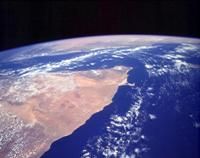 Arid Somalia seen from space, NASA photo courtesy CIA Factbook
