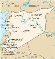 Syria map from the CIA World Factbook.