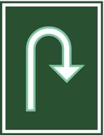 U-turn sign representing the way of escape from sin by turning around and drawing near God.