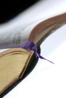 Photo of open Bible taken from the bottom