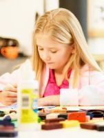 Child making a card