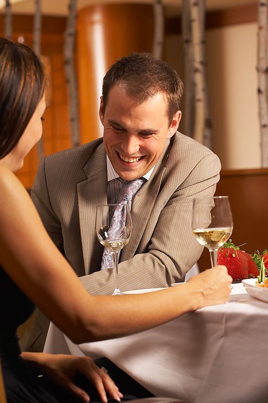 Dinner date photo in a nice restaurant