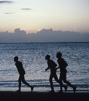 Family running together.