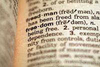 Freedom highlighted in a photo of a dictionary