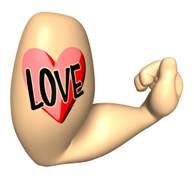 Love tattoo 3D graphic