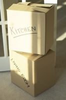 Moving boxes marked